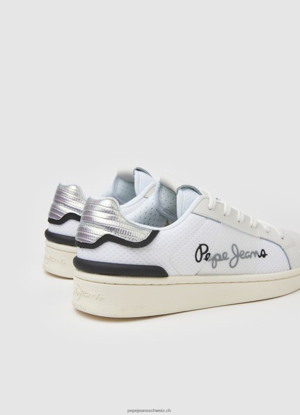 Kombinierte Turnschuhe aus Milton-Mesh Frauen Pepe Jeans Weiss 84XH6T612