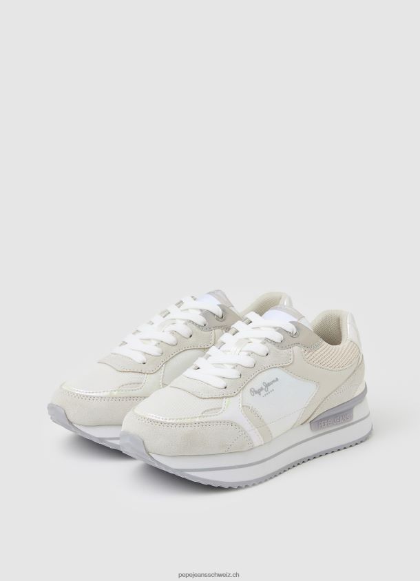 Kombinierte Turnschuhe aus Rusper-Perle Frauen Pepe Jeans Weiss 84XH6T596