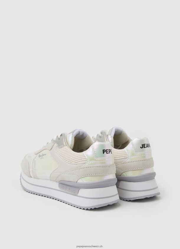 Kombinierte Turnschuhe aus Rusper-Perle Frauen Pepe Jeans Weiss 84XH6T596