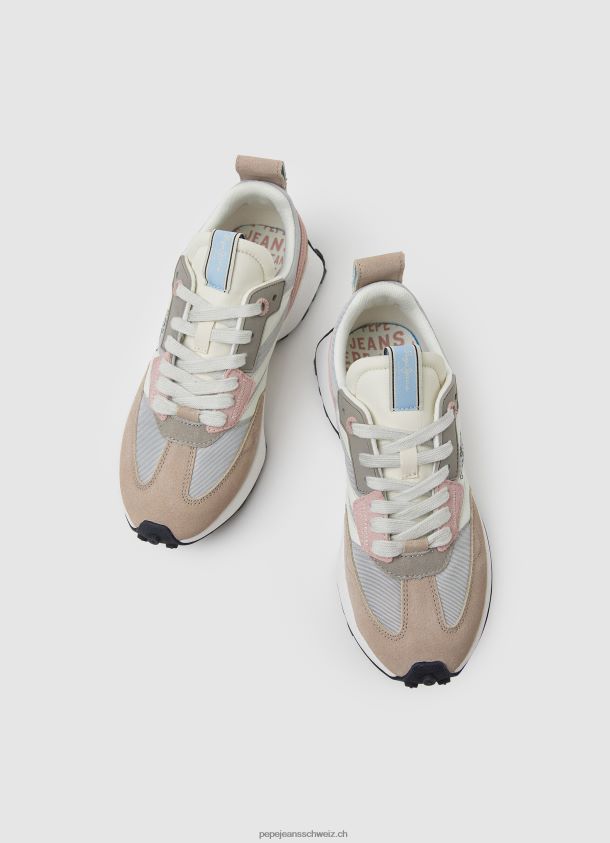 Kombinierte Turnschuhe mit Lucky-Print Frauen Pepe Jeans Perlsilber 84XH6T574