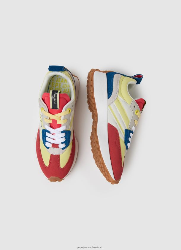 Kombinierte Turnschuhe mit Lucky-Print Frauen Pepe Jeans säuregelb 84XH6T572