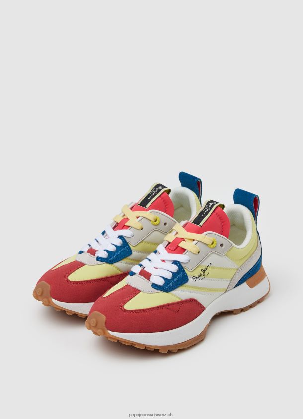 Kombinierte Turnschuhe mit Lucky-Print Frauen Pepe Jeans säuregelb 84XH6T572