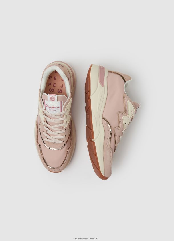 Kombinierte Turnschuhe mit Pfeillicht Frauen Pepe Jeans Rosa 84XH6T601