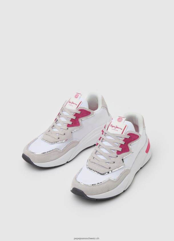 Kombinierte Turnschuhe mit Pfeillicht Frauen Pepe Jeans Weiss 84XH6T602