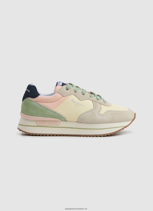 Rusper süße kombinierte Turnschuhe Frauen Pepe Jeans Pastell Zitrone 84XH6T594