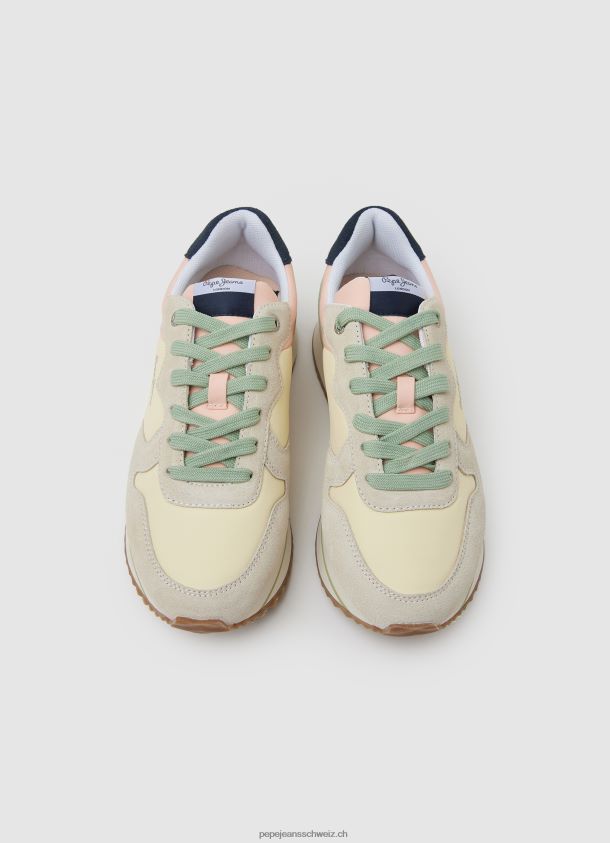 Rusper süße kombinierte Turnschuhe Frauen Pepe Jeans Pastell Zitrone 84XH6T594