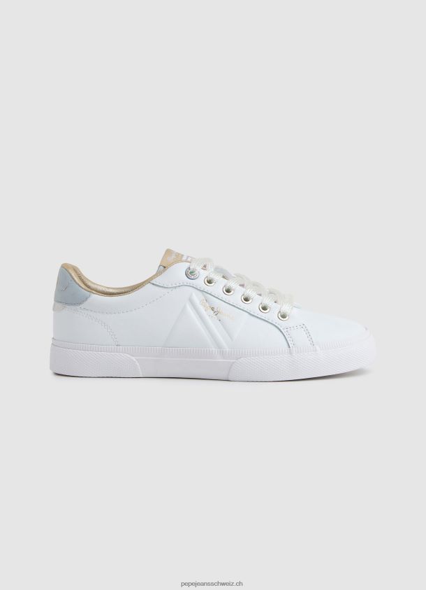 grundlegende Turnschuhe der Kenton-Flagge Frauen Pepe Jeans Weiss 84XH6T593