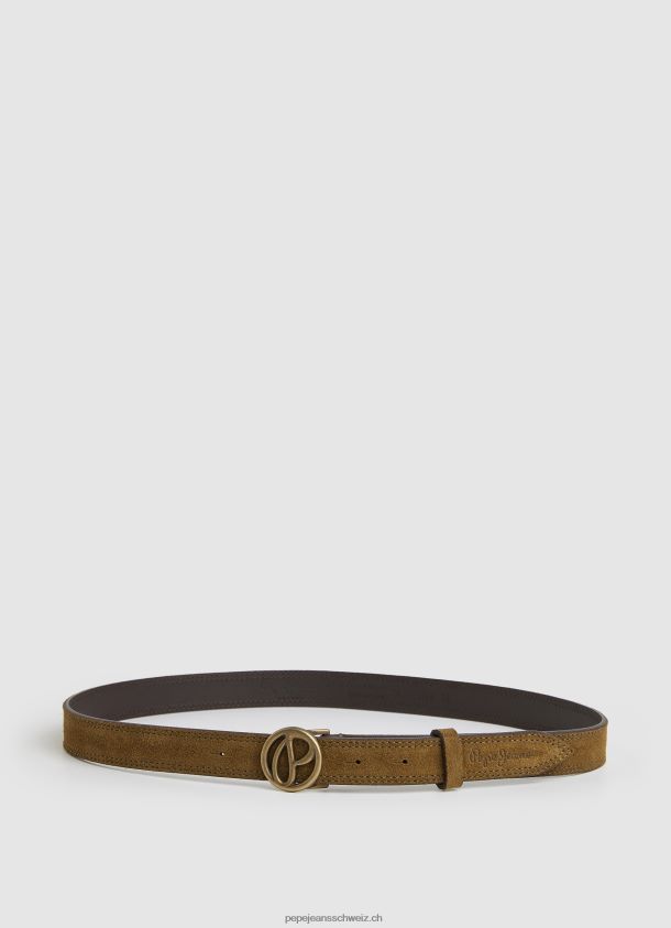 Veloursgürtel mit kreisförmigem Logo Frauen Pepe Jeans verstauen 84XH6T764