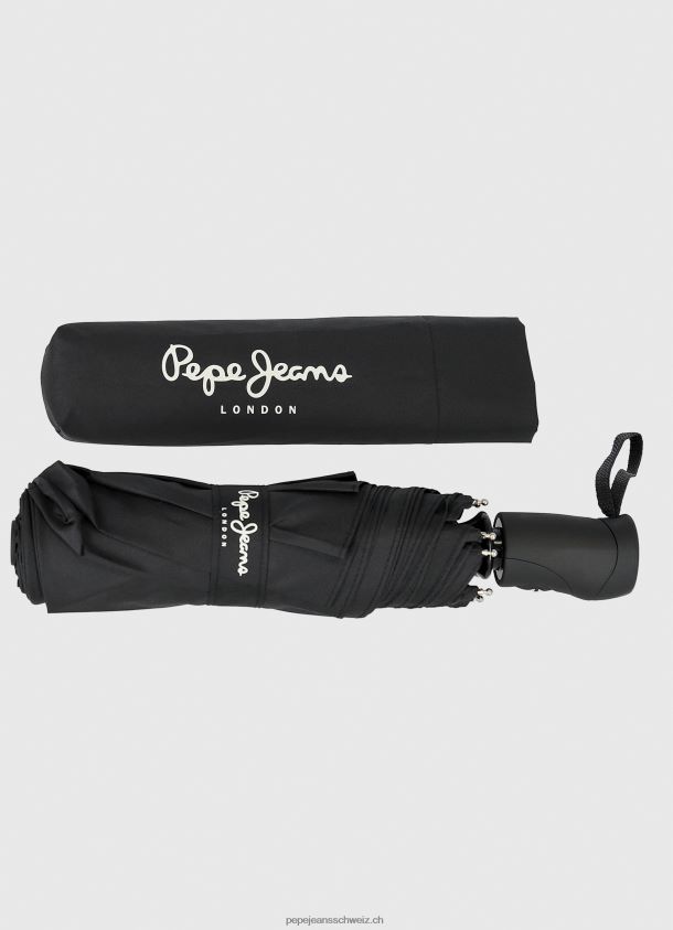 teo faltbarer automatischer Regenschirm Frauen Pepe Jeans Schwarz 84XH6T787