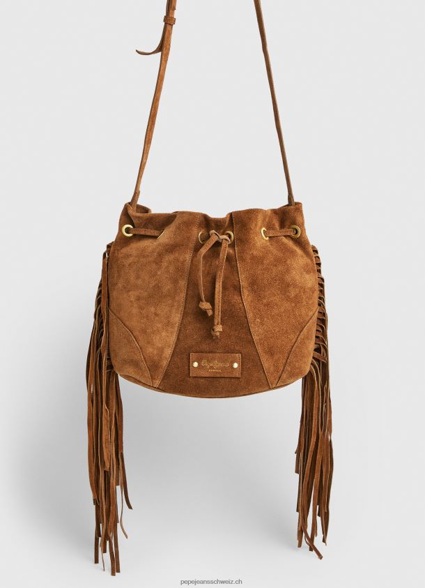 Beuteltasche aus Wildleder Frauen Pepe Jeans Kamel 84XH6T724