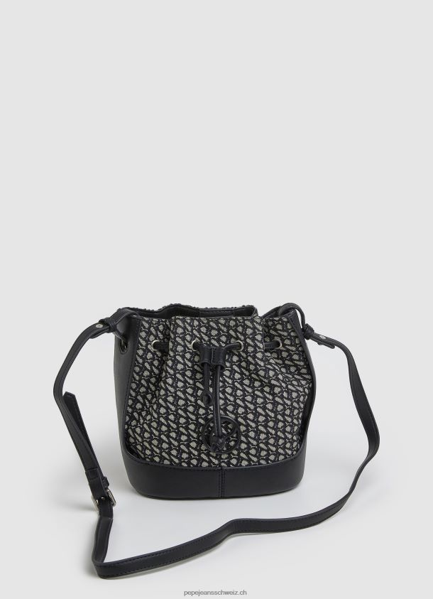 Beuteltasche aus gewebtem Jacquard Frauen Pepe Jeans Schwarz 84XH6T730