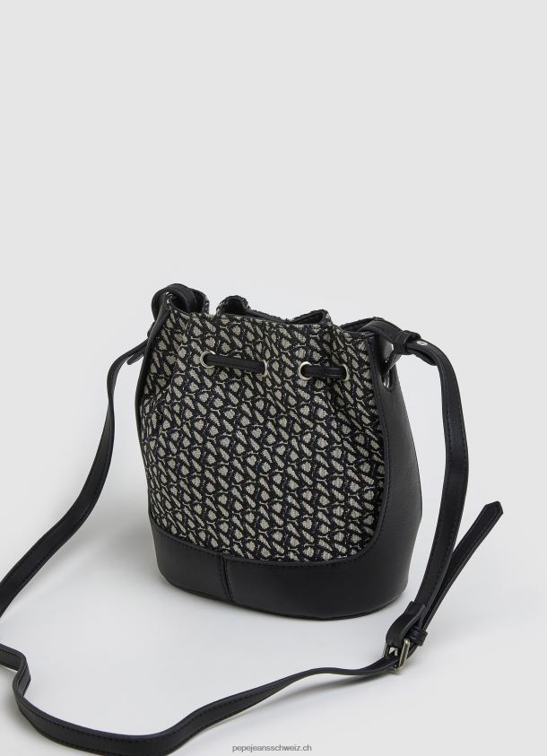 Beuteltasche aus gewebtem Jacquard Frauen Pepe Jeans Schwarz 84XH6T730