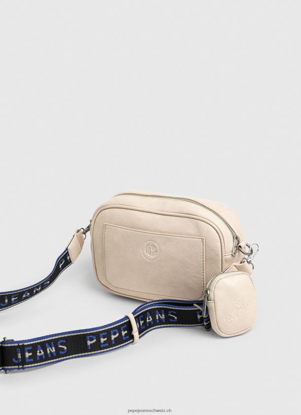 Maxi-Umhängetasche mit geprägtem Logo Frauen Pepe Jeans Buttermilch 84XH6T712