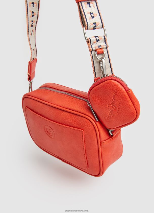 Maxi-Umhängetasche mit geprägtem Logo Frauen Pepe Jeans Pfirsich 84XH6T715