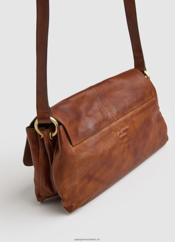 Umhängetasche aus Leder Frauen Pepe Jeans Tabak 84XH6T746