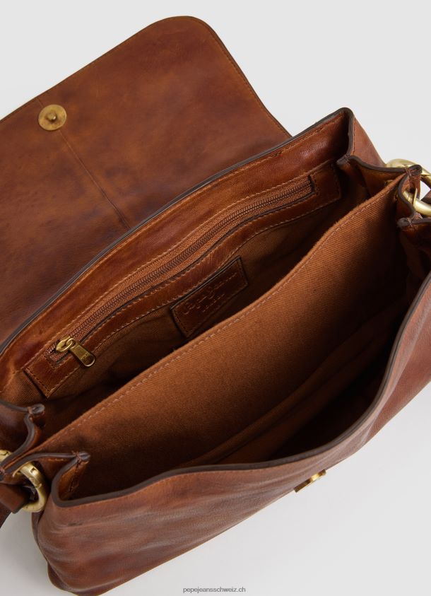 Umhängetasche aus Leder Frauen Pepe Jeans Tabak 84XH6T746