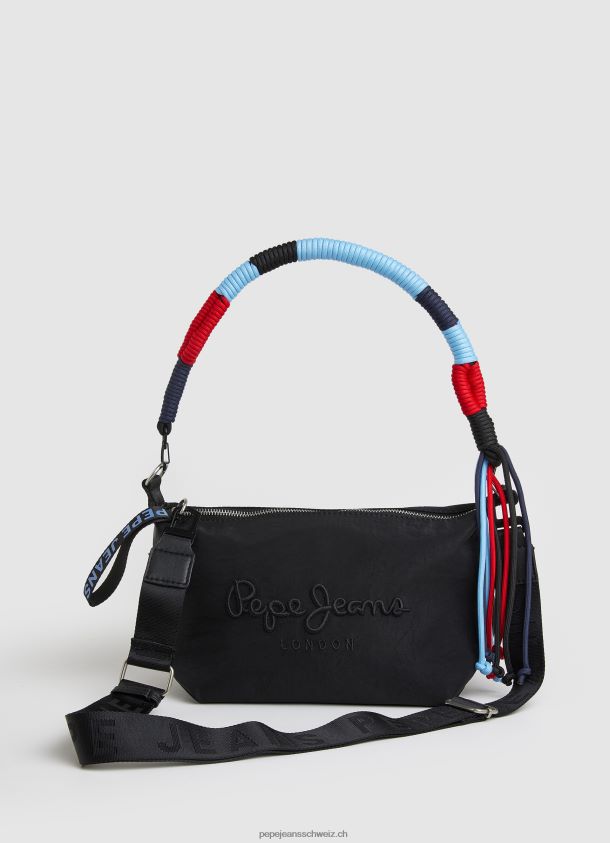 Umhängetasche mit abnehmbarem Tragegriff Frauen Pepe Jeans Schwarz 84XH6T734