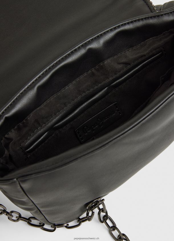 Umhängetasche mit gepolsterten Details Frauen Pepe Jeans Schwarz 84XH6T708