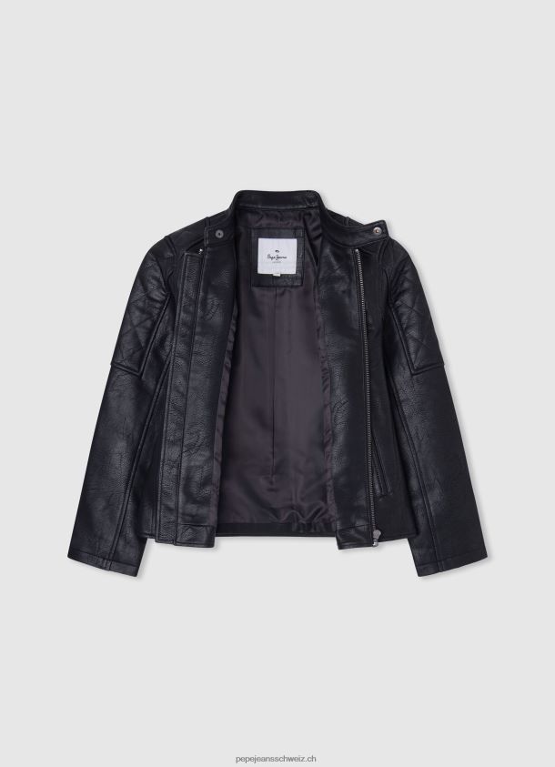 Bikerjacke mit gepolsterten Schultern Junge Pepe Jeans Schwarz 84XH6T1571
