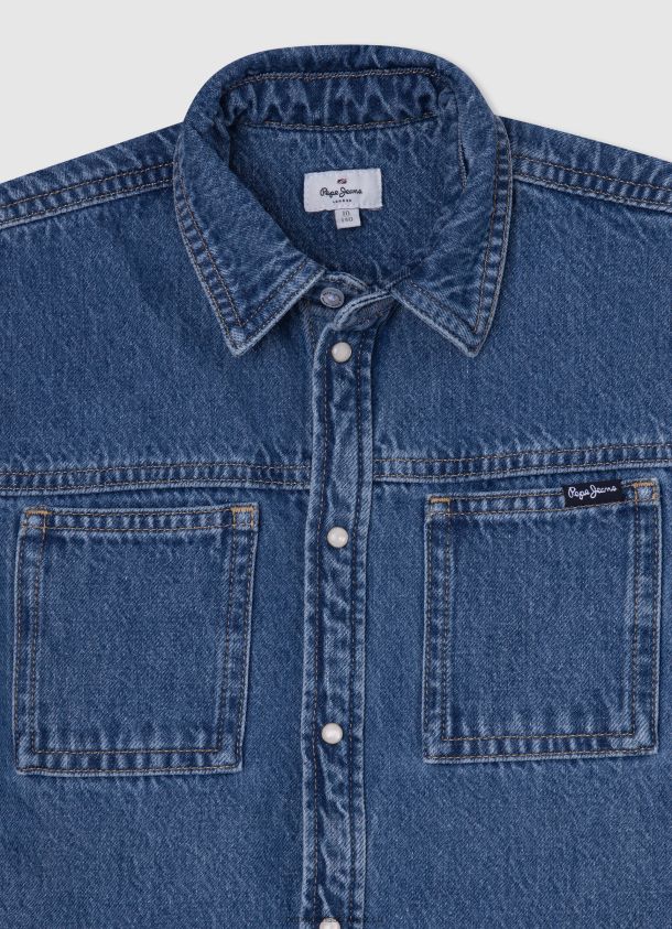 Jeans-Überhemd in normaler Passform aus Ceder Junge Pepe Jeans Denim 84XH6T1667