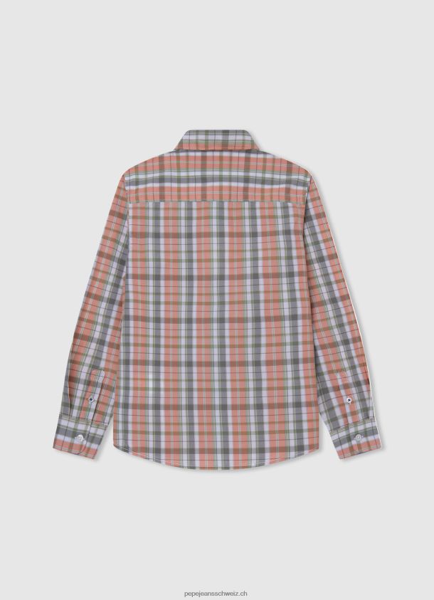 Kariertes Popeline-Hemd in Ahorn Junge Pepe Jeans studiorot 84XH6T1659