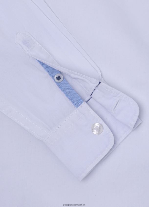 Maldon Popeline-Hemd in normaler Passform Junge Pepe Jeans Weiss 84XH6T1662