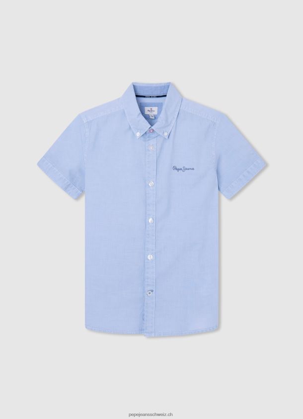 Misterton Kurzarmhemd Junge Pepe Jeans blau bleichen 84XH6T1674