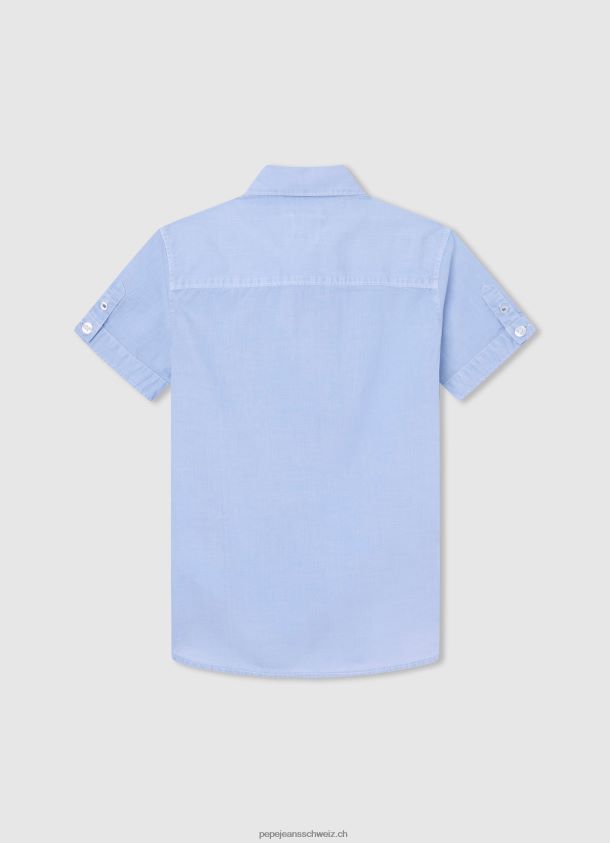 Misterton Kurzarmhemd Junge Pepe Jeans blau bleichen 84XH6T1674