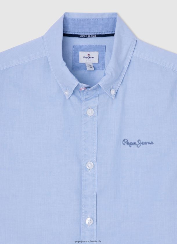 Misterton Kurzarmhemd Junge Pepe Jeans blau bleichen 84XH6T1674