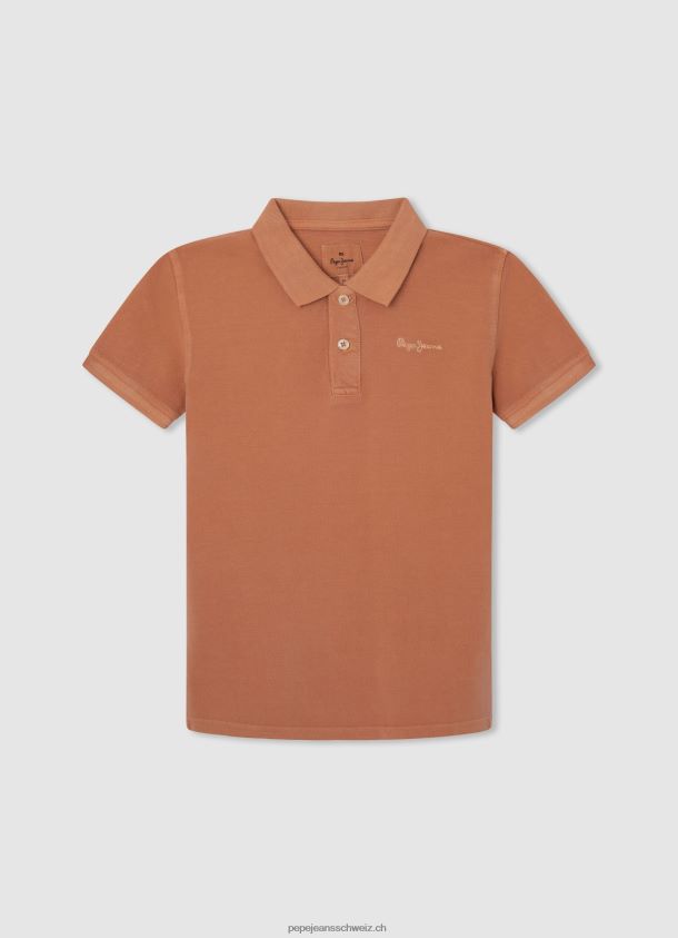 gesticktes Pikee-Poloshirt mit Logo Junge Pepe Jeans Kürbis orange 84XH6T1657