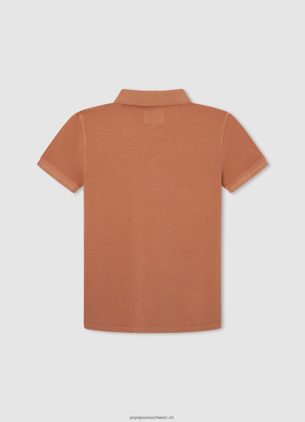 gesticktes Pikee-Poloshirt mit Logo Junge Pepe Jeans Kürbis orange 84XH6T1657