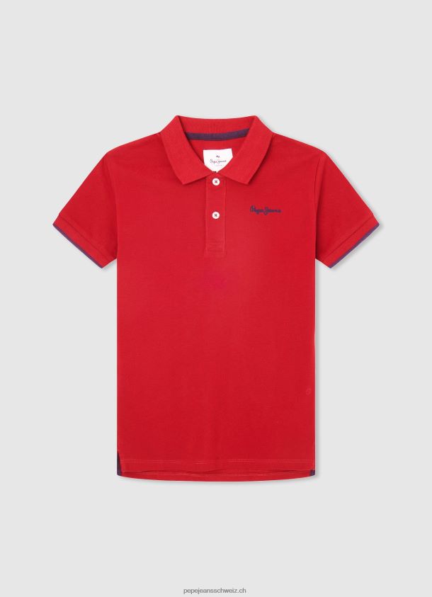 gesticktes Pikee-Poloshirt mit Logo Junge Pepe Jeans Rot 84XH6T1672
