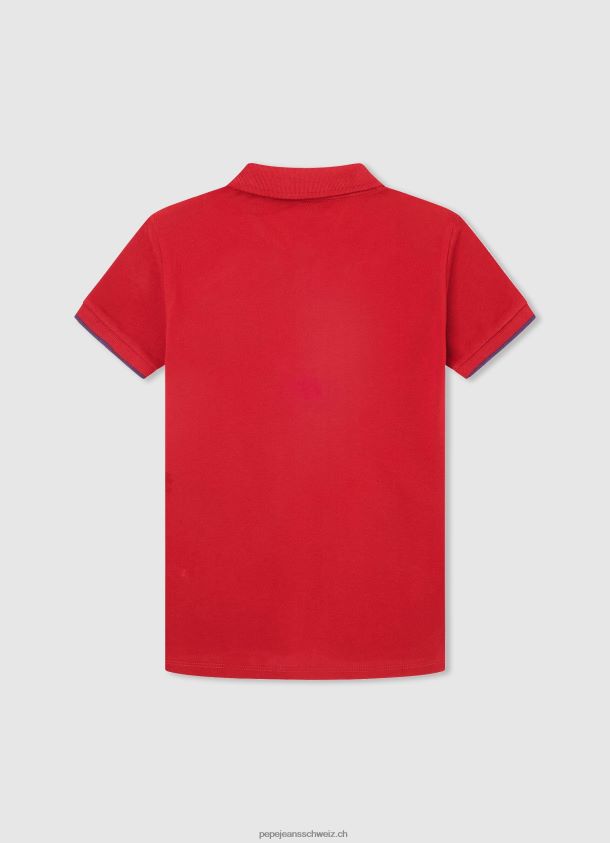 gesticktes Pikee-Poloshirt mit Logo Junge Pepe Jeans Rot 84XH6T1672