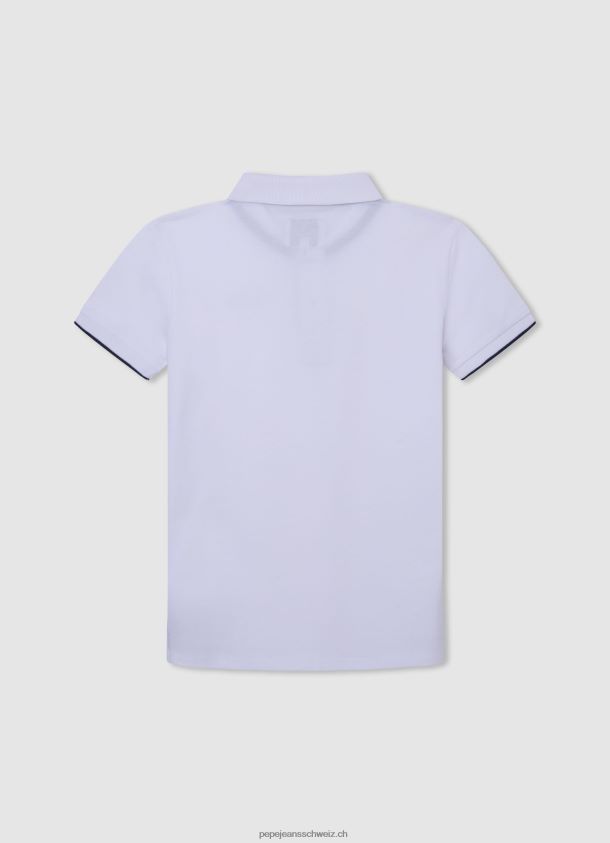 gesticktes Pikee-Poloshirt mit Logo Junge Pepe Jeans Weiss 84XH6T1661