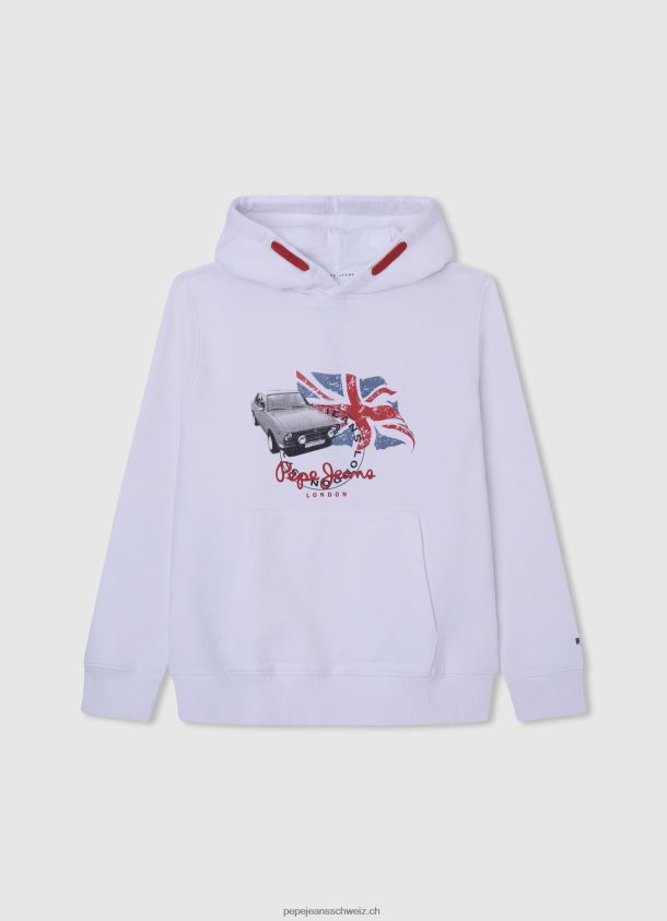 Baumwoll-Jersey mit besticktem Logo Junge Pepe Jeans grau meliert 84XH6T1588