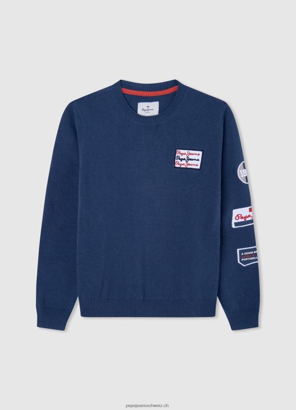 Baumwolljersey mit gepatchten Details Junge Pepe Jeans Jarman 84XH6T1597