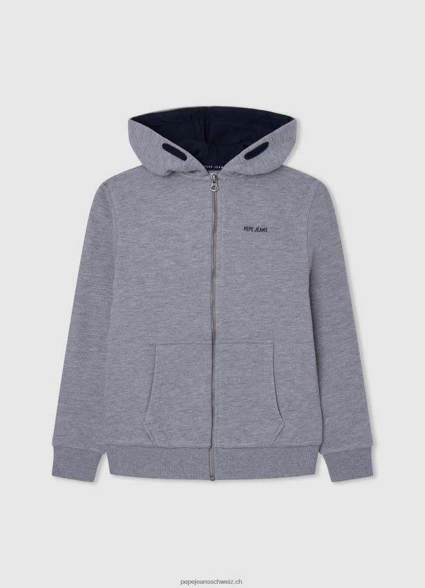 Baumwollpullover mit Reißverschluss Junge Pepe Jeans grau meliert 84XH6T1589