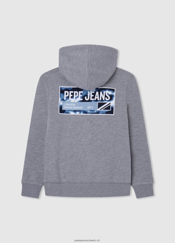 Baumwollpullover mit Reißverschluss Junge Pepe Jeans grau meliert 84XH6T1589
