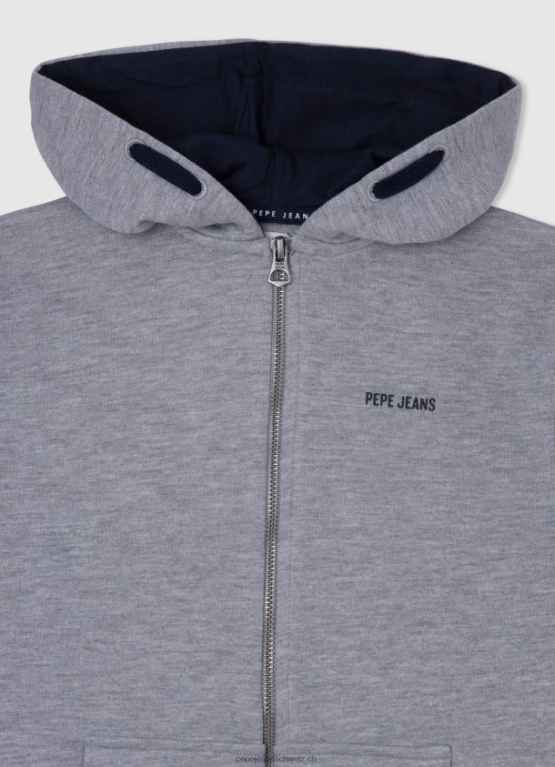 Baumwollpullover mit Reißverschluss Junge Pepe Jeans grau meliert 84XH6T1589