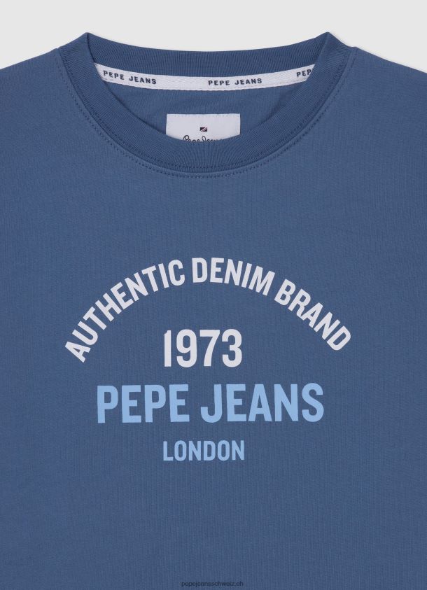 Baumwollpullover mit bedrucktem Logo Junge Pepe Jeans ozzy 84XH6T1593