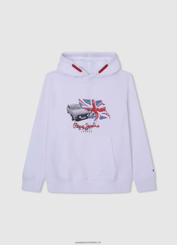 Hoodie mit Logo-Print Junge Pepe Jeans Weiss 84XH6T1585