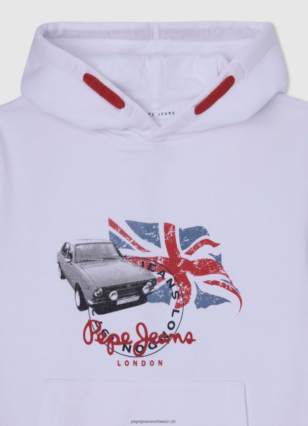 Hoodie mit Logo-Print Junge Pepe Jeans Weiss 84XH6T1585