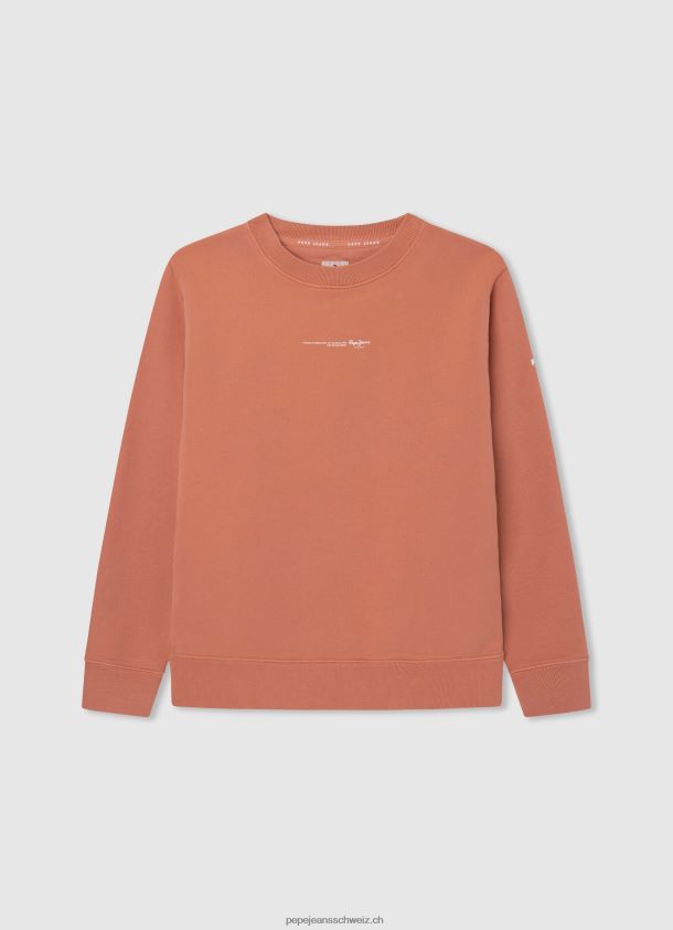 Pullover aus stückgefärbter Baumwolle Junge Pepe Jeans Kürbis orange 84XH6T1602