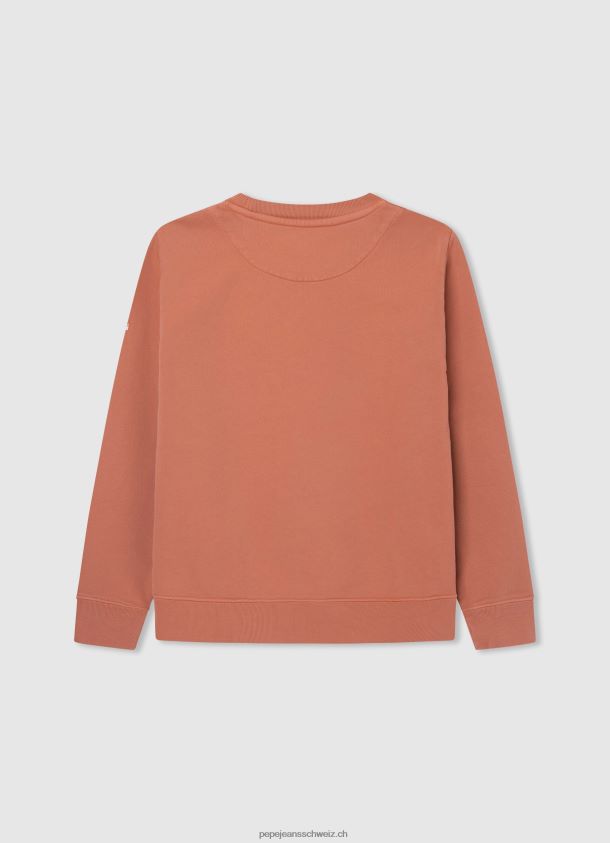 Pullover aus stückgefärbter Baumwolle Junge Pepe Jeans Kürbis orange 84XH6T1602