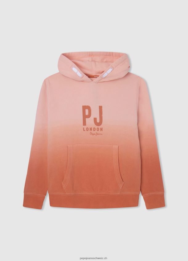 ausgebleichter Kapuzenpullover Junge Pepe Jeans Kürbis orange 84XH6T1583
