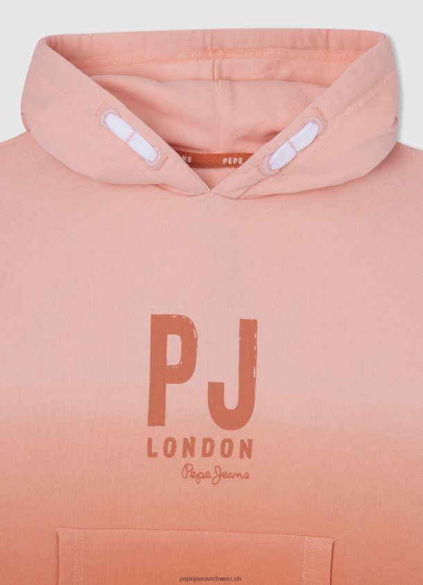 ausgebleichter Kapuzenpullover Junge Pepe Jeans Kürbis orange 84XH6T1583