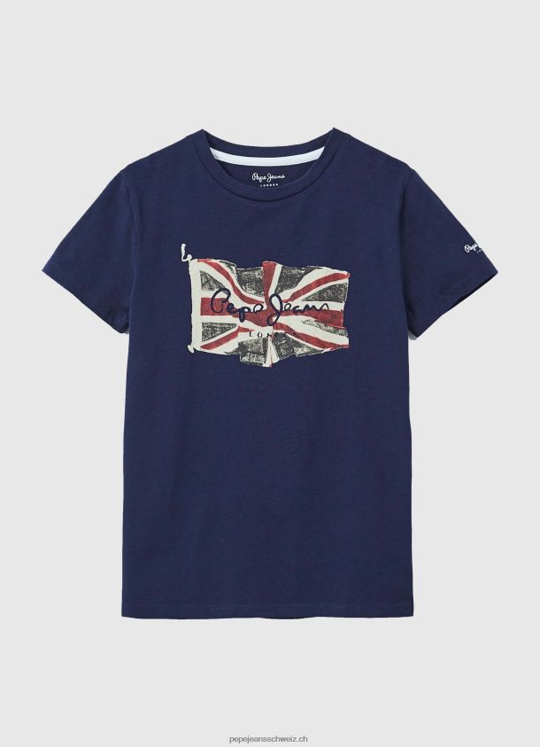T-Shirt mit Flagge und Logo Junge Pepe Jeans dulwich 84XH6T1624