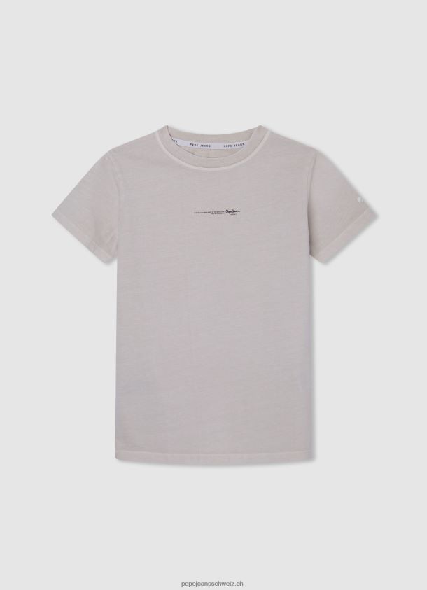 T-Shirt mit Logo-Print Junge Pepe Jeans Elfenbein 84XH6T1626