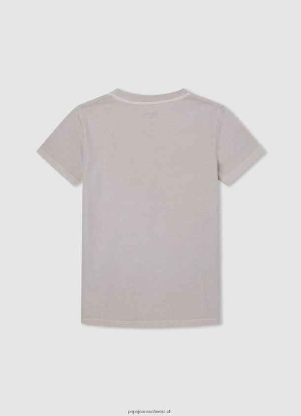 T-Shirt mit Logo-Print Junge Pepe Jeans Elfenbein 84XH6T1626