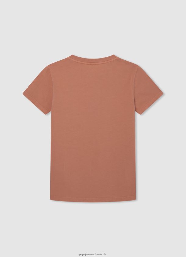 T-Shirt mit Logo-Print Junge Pepe Jeans Kürbis orange 84XH6T1617